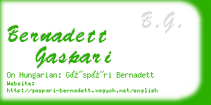 bernadett gaspari business card